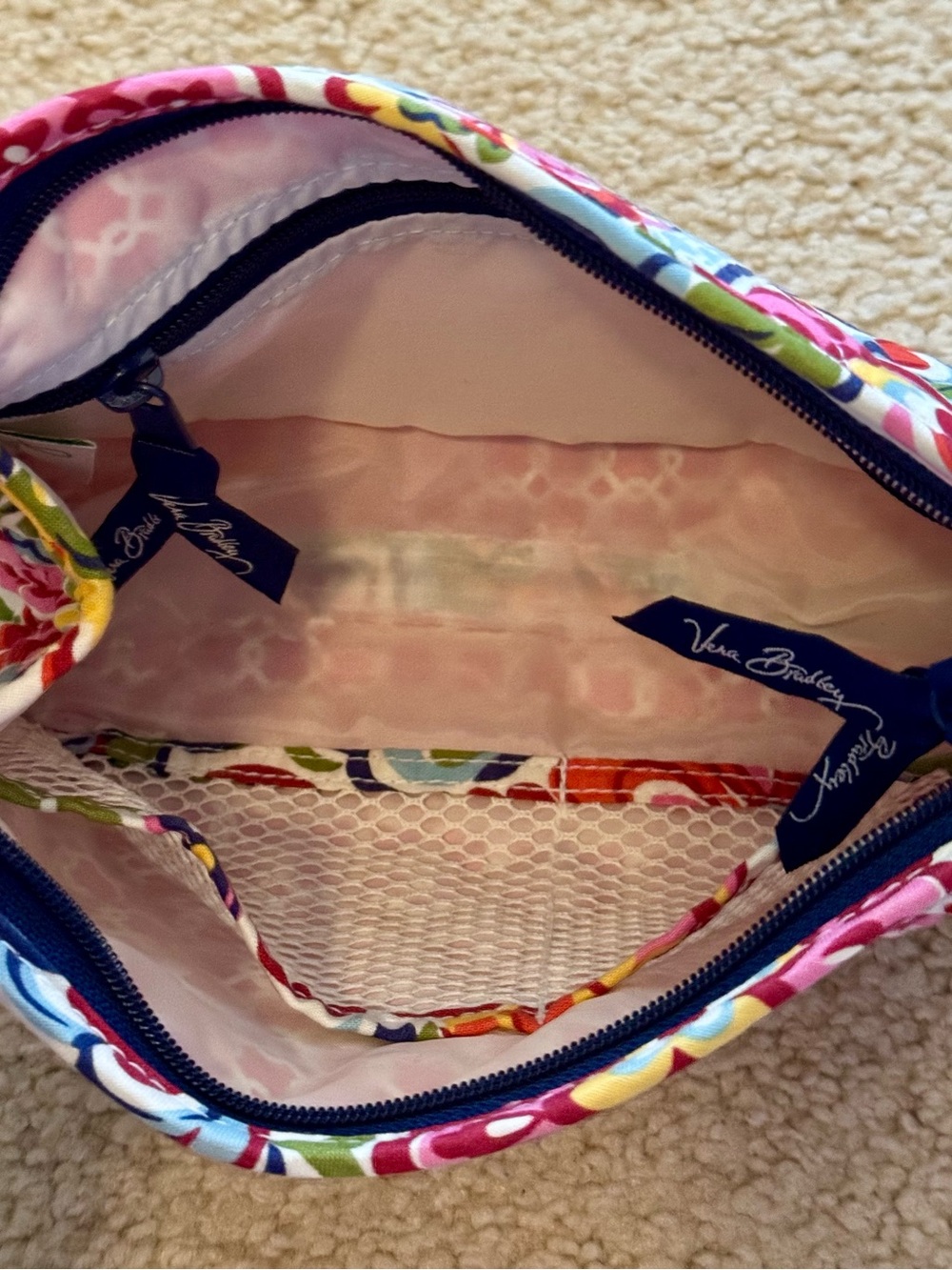 Vera Bradley Multicolor Floral Quilted Makeup Bag - Picture 11 of 14
